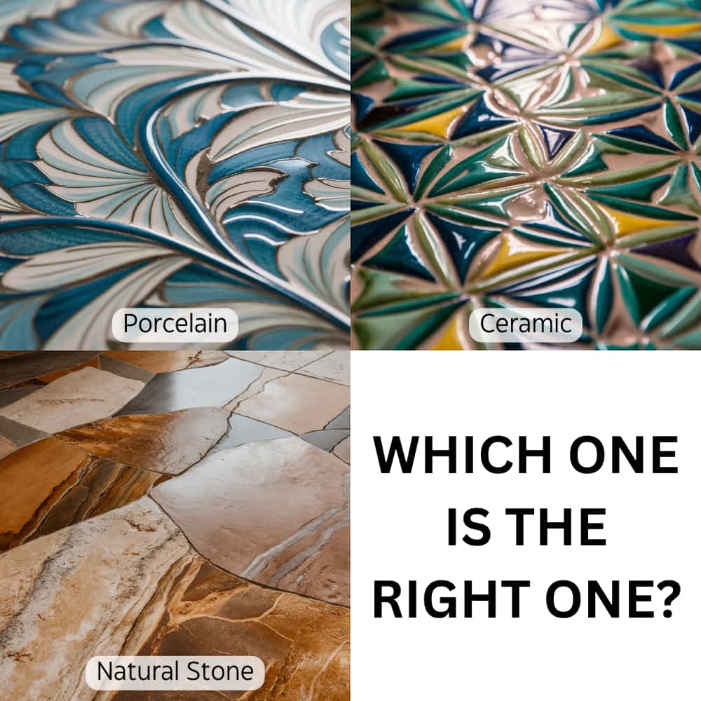 Differences Between Porcelain, Ceramic and Natural Stone Tile A